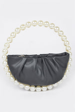 Vegan Metallic Leather Top Handle Bag W/stones - Farnelli