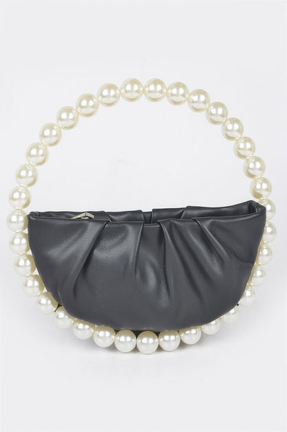 Vegan Metallic Leather Top Handle Bag W/stones - Farnelli