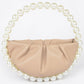 Vegan Metallic Leather Top Handle Bag W/stones - Farnelli