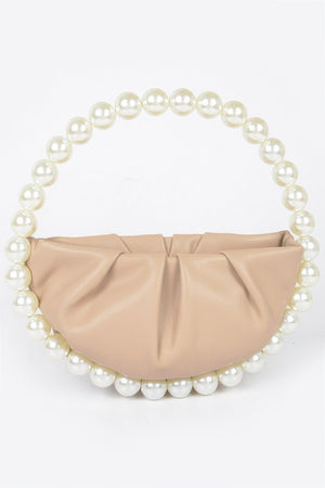Vegan Metallic Leather Top Handle Bag W/stones - Farnelli