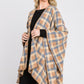 Plaid Pattern Ruana - Farnelli