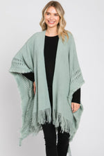 Knit Ruana With Fringe - Farnelli