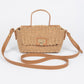 Faux Straw Top Handle Bag - Farnelli