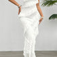 Solid Off Shoulder Ruffle Sleeveless Maxi Dress - Farnelli