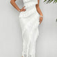 Solid Off Shoulder Ruffle Sleeveless Maxi Dress - Farnelli