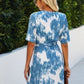 Tie Dye Swiss Dot V Neck Wrap Dress - Farnelli
