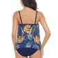 Sleeveless Strappy Floral Print Split Swimsuit Set - Farnelli