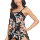 Sleeveless Strappy Floral Print Split Swimsuit Set - Farnelli