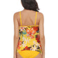 Sleeveless Strappy Floral Print Split Swimsuit Set - Farnelli