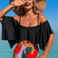 Ruffle Top High Waisted Bottom Tankini Swimsuit - Farnelli