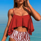Ruffle Top High Waisted Bottom Tankini Swimsuit - Farnelli