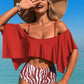 Ruffle Top High Waisted Bottom Tankini Swimsuit - Farnelli