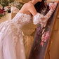 Andrea & Leo WL017 Dress Floral Applique Adorned Strapless Wedding Gown