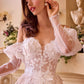 Andrea & Leo WL017 Dress Floral Applique Adorned Strapless Wedding Gown