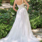 Andrea & Leo WL063 A-Line Wedding Gown Plunging Neckline Floral Straps