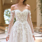Andrea & Leo WL067 Off the Shoulder Sheer Illusion Sleeves Wedding Ball Gown
