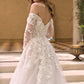 Andrea & Leo WL067 Off the Shoulder Sheer Illusion Sleeves Wedding Ball Gown
