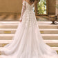 Andrea & Leo WL067 Off the Shoulder Sheer Illusion Sleeves Wedding Ball Gown