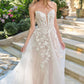 Andrea & Leo WL070 A-Line Strapless Illusion Plunge Neck Wedding Dress