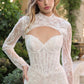 Andrea & Leo WL071 Fit and Flare Lace Overlay Wedding Dress with Bolero Jacket