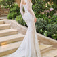 Andrea & Leo WL071 Fit and Flare Lace Overlay Wedding Dress with Bolero Jacket
