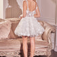 Andrea & Leo WL081 Dress Wedding Mini with Beaded Floral Applique