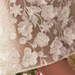 Andrea & Leo WL085 Dimensional Floral & Lace Strapless Short Bridal Midi Dress