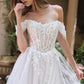 Andrea & Leo WL089 Off Shoulder Floral Lace Applique A-Line Wedding Gown