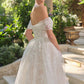 Andrea & Leo WL090 Embroidered Lace Tulle Off Shoulder Wedding Ball Gown