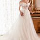 Ladivine WN307 Layered Tulle A-Line Bridal Gown With Corset Bodice