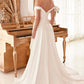 Ladivine WN315 Long Draped Off The Shoulder Bridal Gown With Overskirt