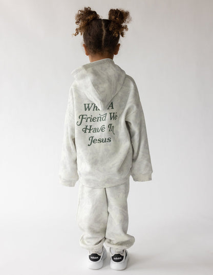 What a Friend in Jesus Camo Kids Hoodie