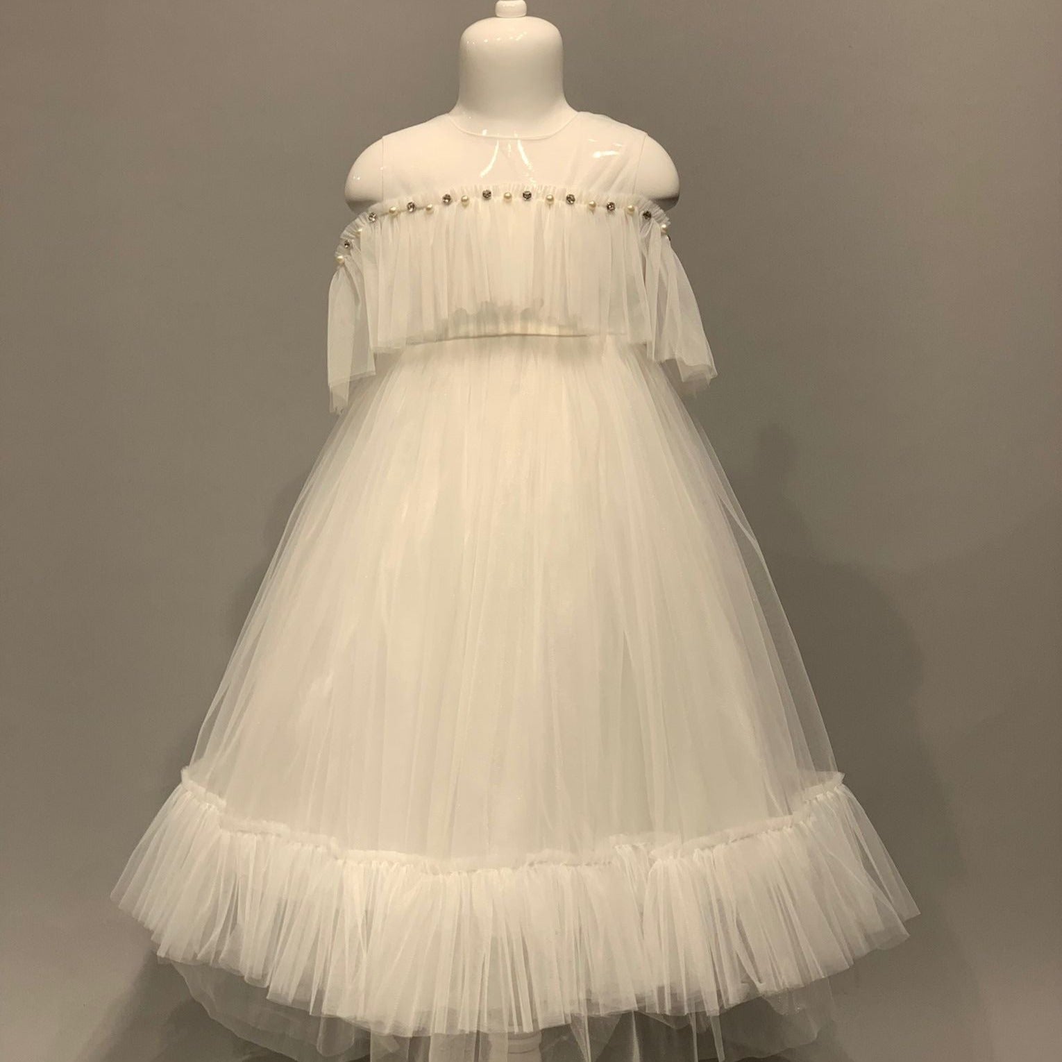 Tiana Princess Girls' White Dress - Farnelli
