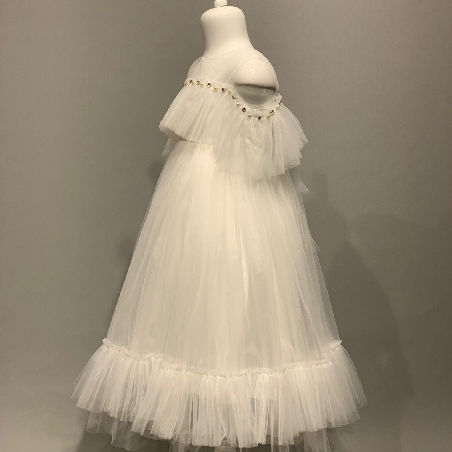 Tiana Princess Girls' White Dress - Farnelli