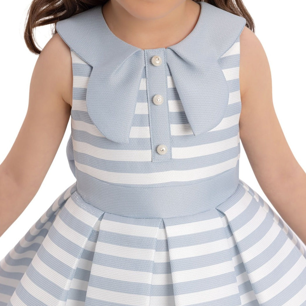Joyful Striped Girls Formal Dress-3