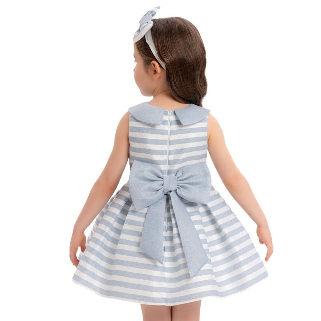Joyful Striped Girls Formal Dress-4