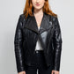 Whet Blu NYC Trish women's black leather jacket with classic zip-front design