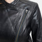 Whet Blu NYC Trish women's black leather jacket front view