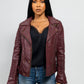 Whet Blu NYC Queens women's oxblood leather moto jacket front view