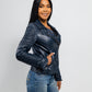Whet Blu NYC Queens women's navy blue fashion moto leather jacket.