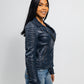 Whet Blu NYC Queens women's navy blue fashion moto leather jacket