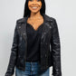 Whet Blu NYC Queens women's black leather fashion moto jacket front view