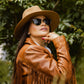 Whet Blu NYC Daisy women's fashion leather jacket in a city photoshoot setting