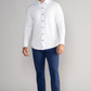 Long Sleeve Button Down Polo Contrast // White Blue