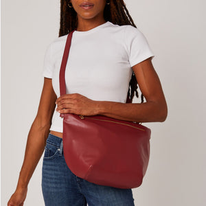 Allégorie Gala Hobo Fanny Bag in wine color, featuring a stylish leather design with adjustable strap and spacious main compartment.