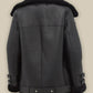 Women Pitch Black B3 Shearling Leather Jacket
