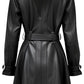 Women’s Black Hooded Leather Coat