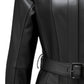 Women’s Black Hooded Leather Coat