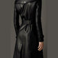 Women’s Black Military Stylish Leather Coat