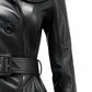 Women Luna Black Long Leather Coat